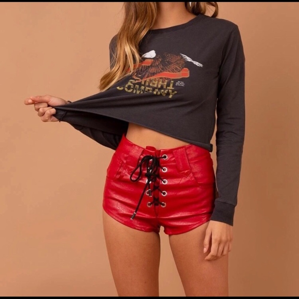 SOLD ON DEPOP // 
Lioness brand lace up shorts